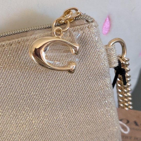 Coach Glitter Pouch in Gold - Picture 4 of 5